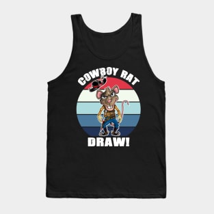 Funny Cowboy Rat Tank Top